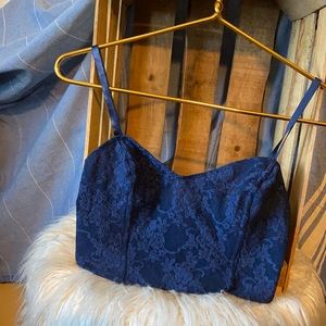 Navy lace bustier adjustable straps new